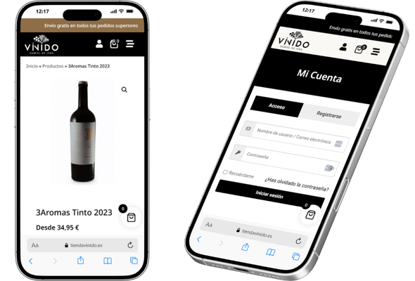 Ecommerce Vinido movil